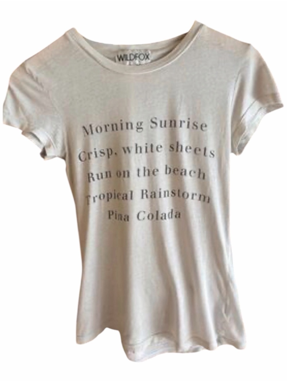 Wildfox Cream Graphic Tee - Morning Sunrise Text